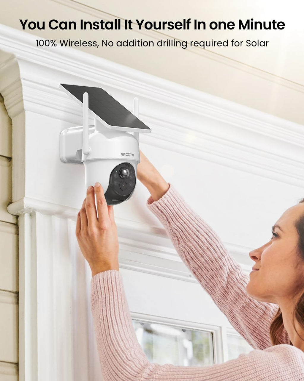 Security Cameras Wireless Outdoor, No Monthly Fee Solar Camera Outdoor Wireless, 4-Camera 2K Home Security Camera System with Base Station, Local Storage, PIR Motion Detection, Color Night Vision