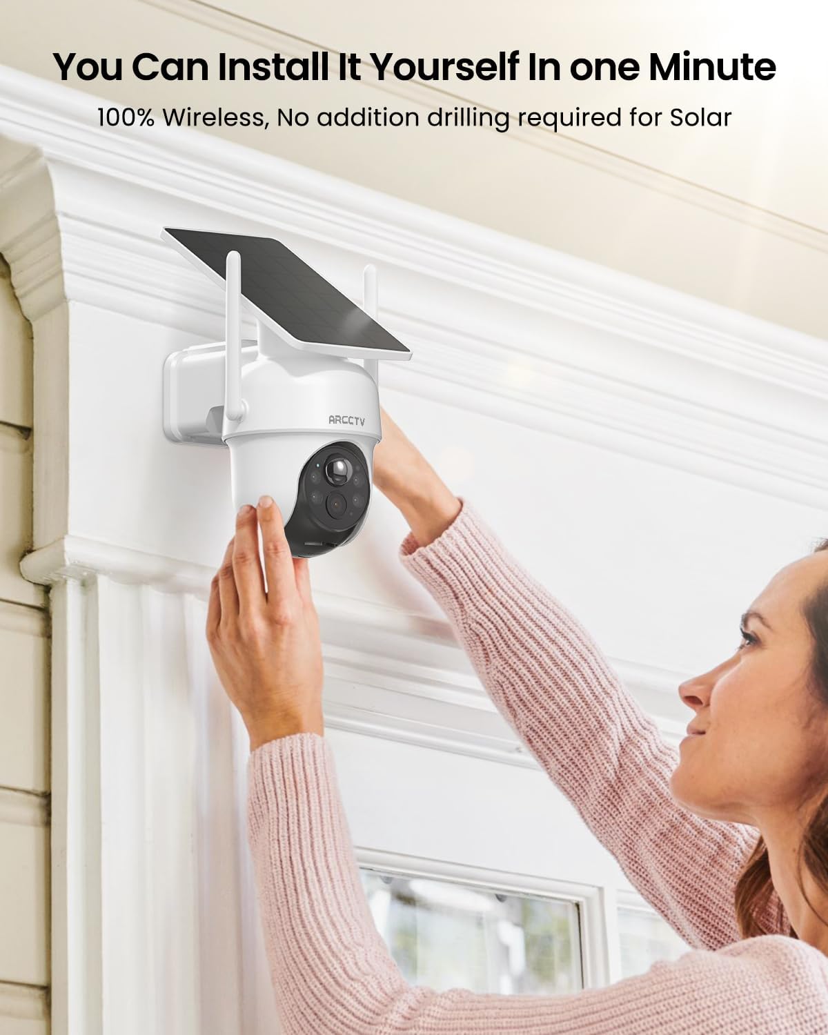 Security Cameras Wireless Outdoor, No Monthly Fee Solar Camera Outdoor Wireless, 4-Camera 2K Home Security Camera System with Base Station, Local Storage, PIR Motion Detection, Color Night Vision