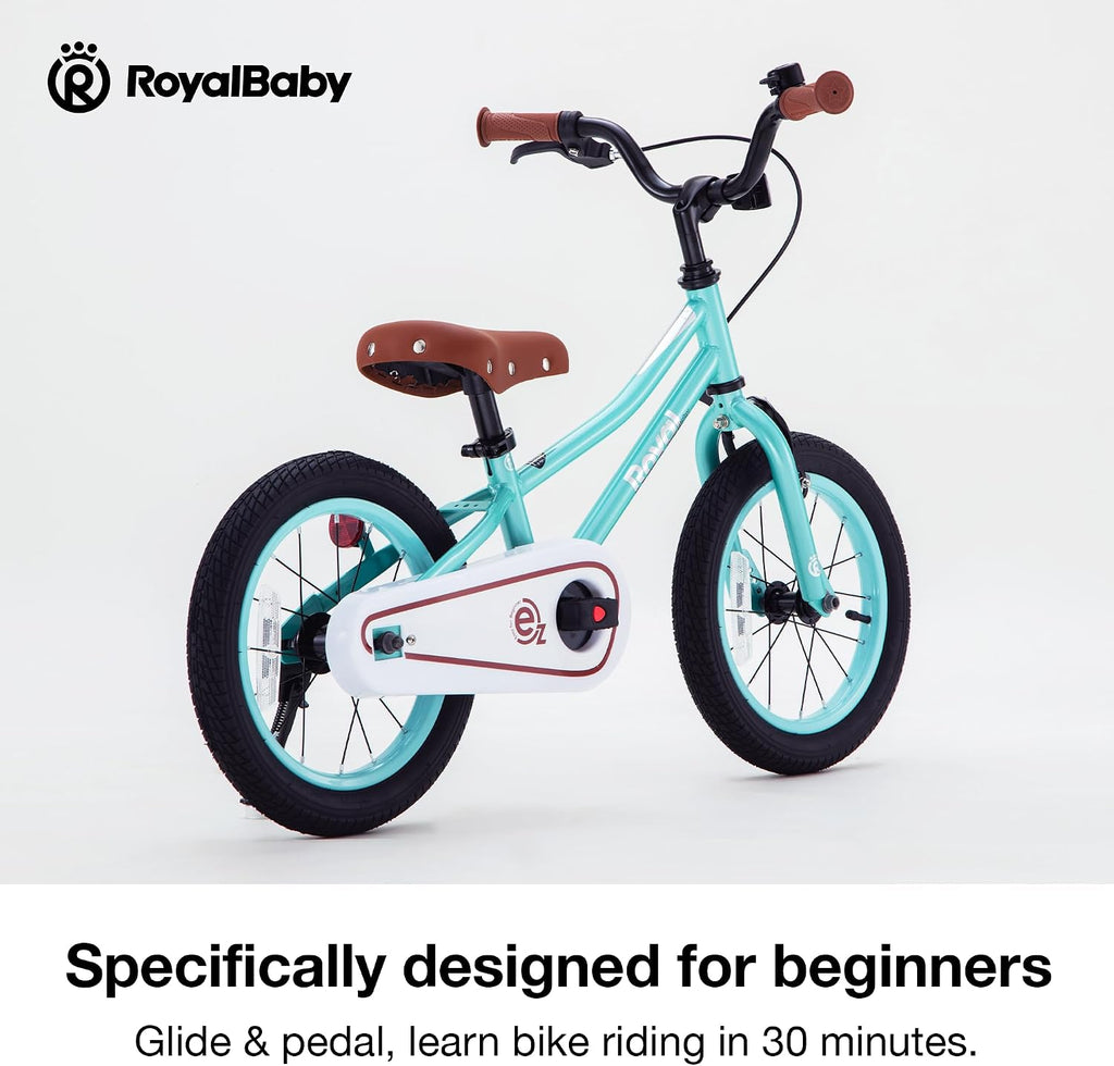 RoyalBaby Kids Bike, Terra EZ Balance to Pedal Convertable Bicycle, 14 16 18 Inch Easy Learn Balancing to Biking Boys Girls Ages 3-9 Years Beginners