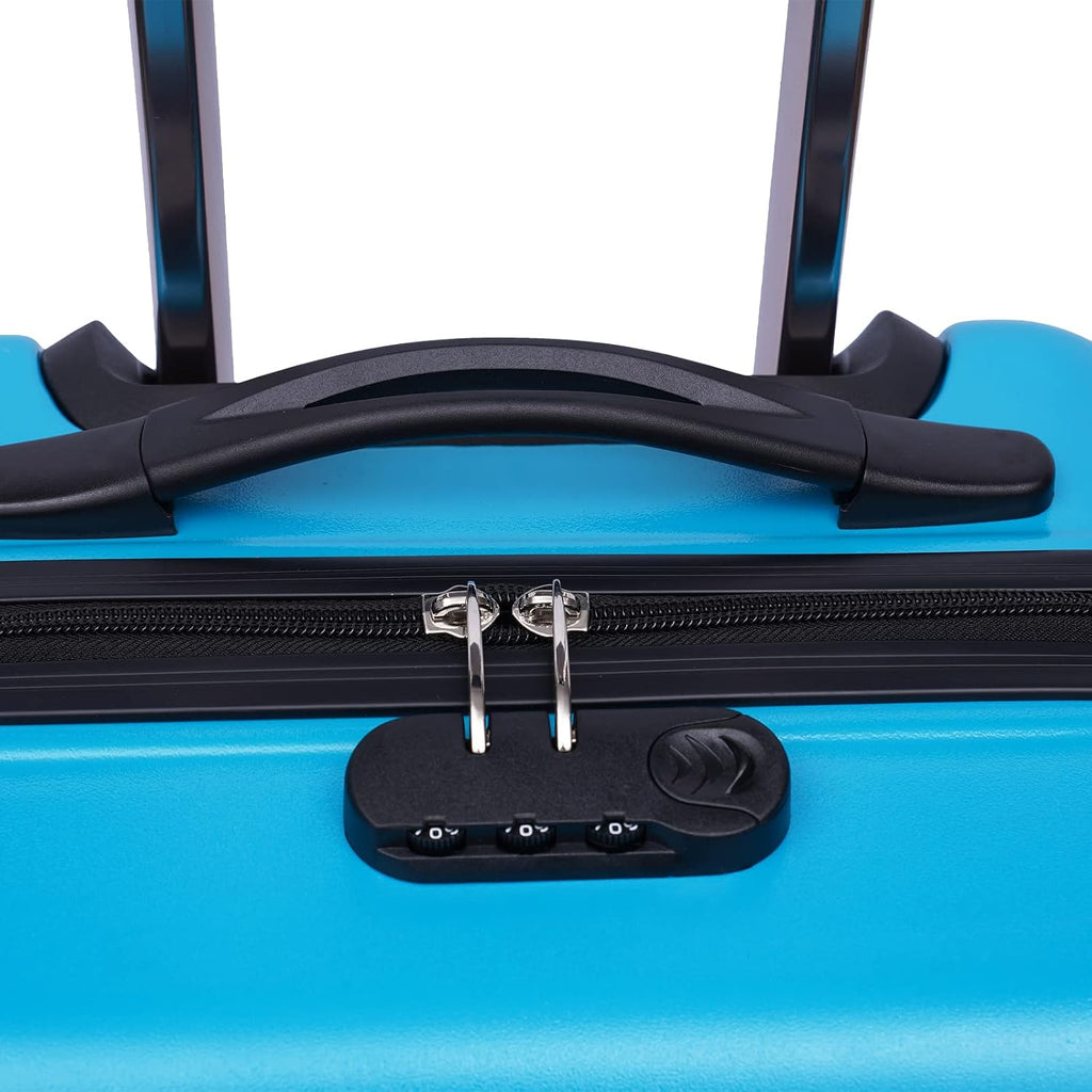 Kids Ride-on Luggage, 24' Carry-on Suitcase with Universal Wheels Trolley Luggage with Password Lock Unisex Riding Luggage for Travel (24', With Leather Cushion,Blue)