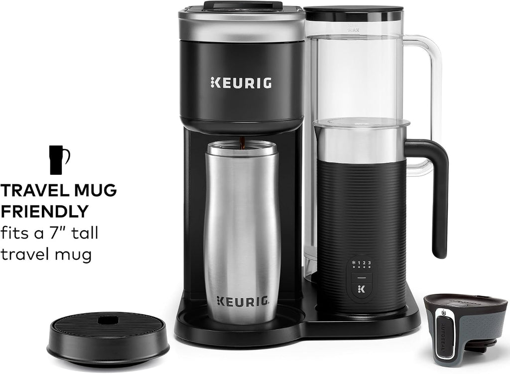 Keurig K-Café SMART Single Serve Coffee Maker with WiFi Compatibility, Latte and Cappuccino Machine with Built-In Frother, 6 Brew Sizes, Black