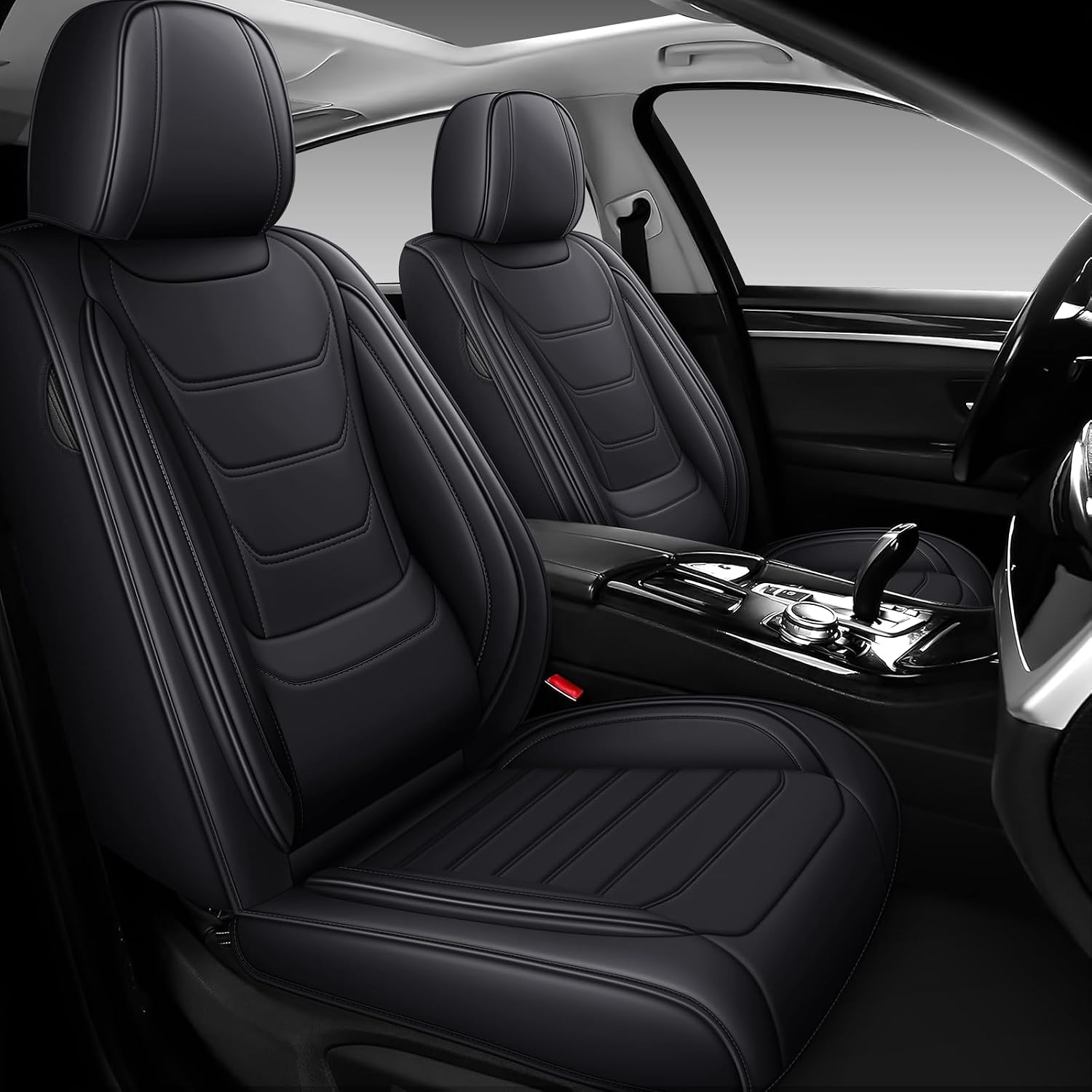 DHAEY Car Seat Covers for Buick Encore GX 2020-2026, Family Seat Covers, Nappa Leather, Wear-Resistant, Anti-Slip, Waterproof, 5PCS Full Set, Black