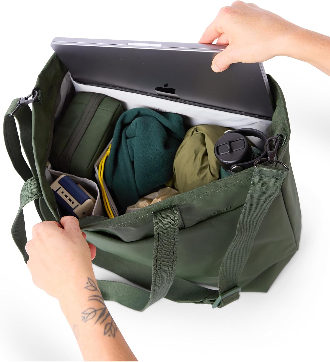 Moment Everything Travel Tote – 19L Weatherproof Camera & Tech Bag with Padded Laptop Sleeve & Crossbody Strap