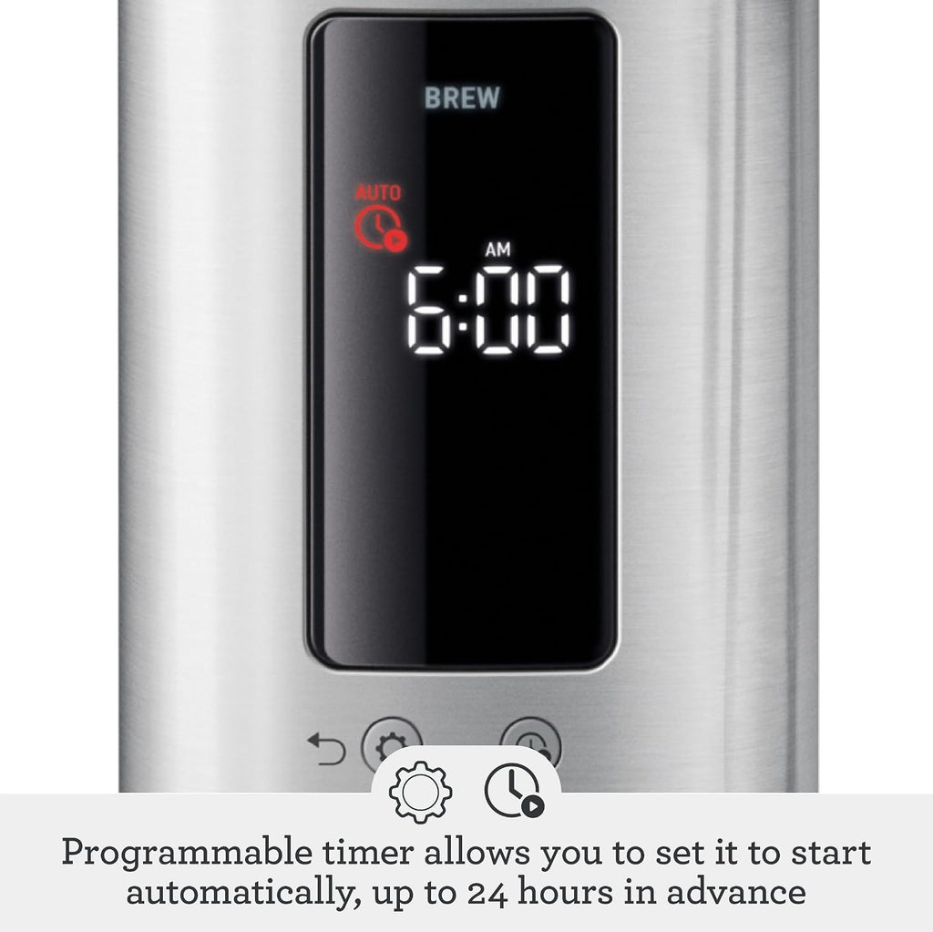 Breville Luxe Drip Coffee Machine BDC415BSS, Brushed Stainless Steel, Glass Carafe