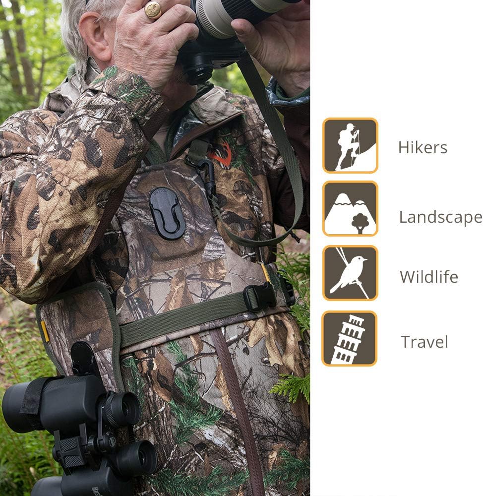 Cotton Carrier CCS G3 Camera Harness System for Camera and Binoculars, Camo