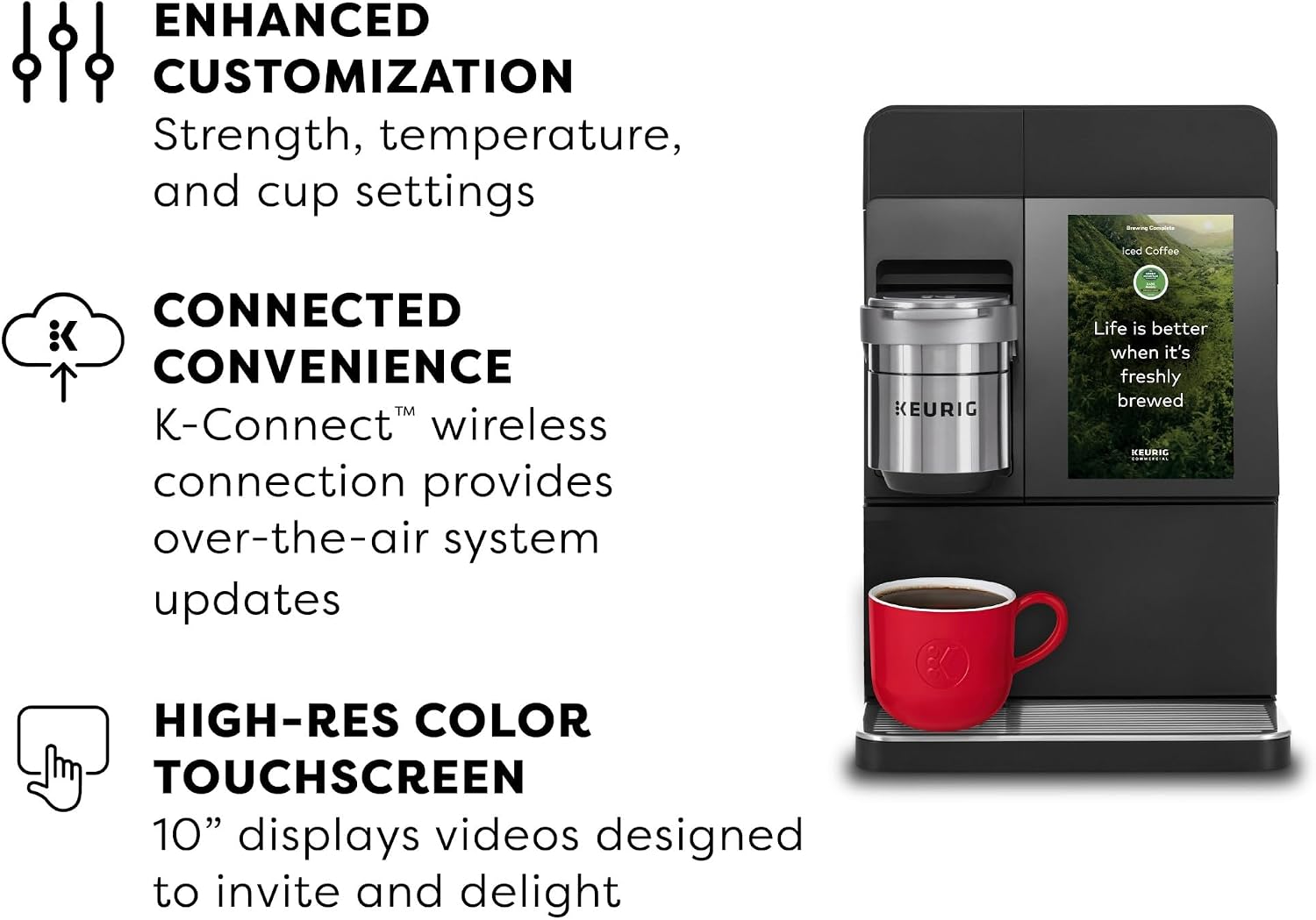 Keurig K-4500 Large Business Single Serve Coffee and Specialty Beverage Café System, Plumbed, Silver/Black