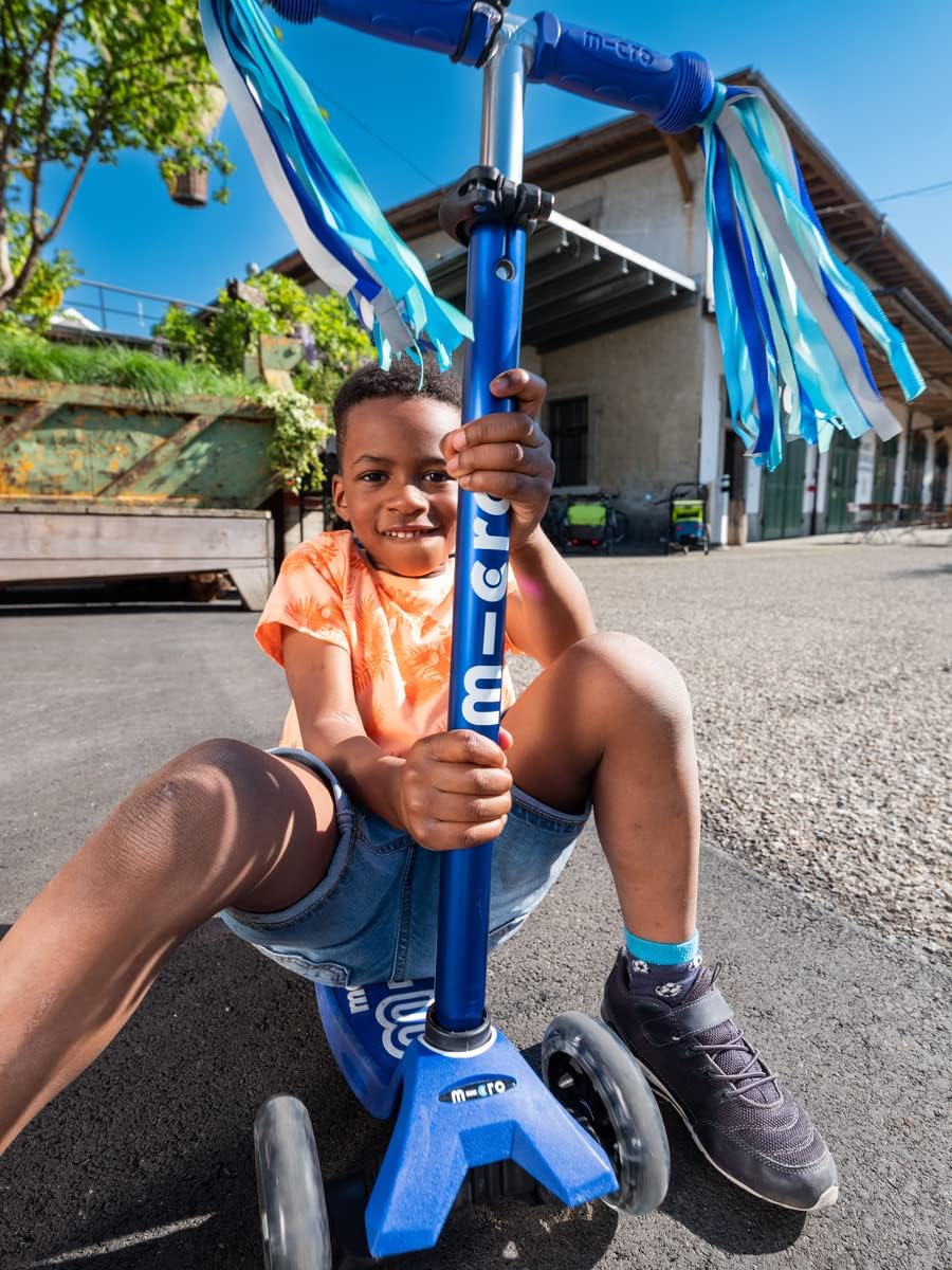 Micro Kickboard | Maxi LED Kids Scooter for Ages 5-12 | Children up to 110 lbs | 3 Wheel Lean-to-Steer Design | Adjustable T Bar | Smooth Ride, Motion Activated PU LED Wheels | Swiss Design