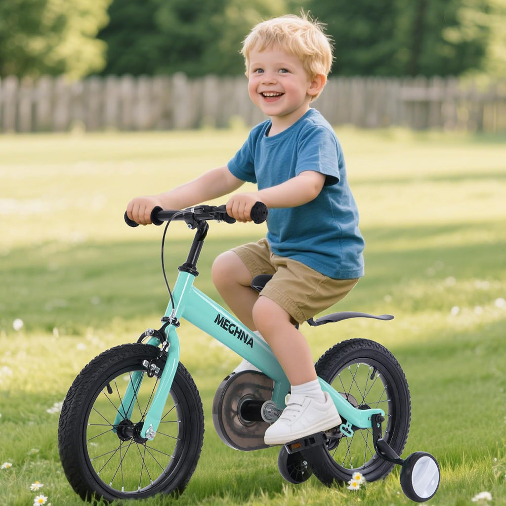 ZUKKA Toddler Balance Bike 2 in 1 with Detachable Training Wheels 14 Inch Kids Bike Aged 3-7 Years Old with Adjustable Seat Handlebar and Coaster Brake for Boys Girls