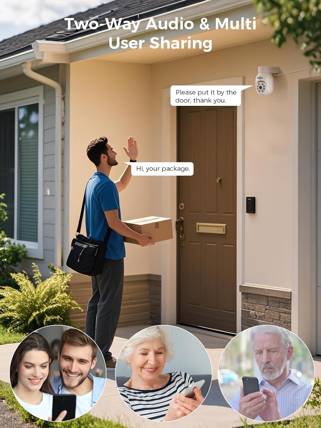 Hiseeu Wireless Security Camera System, 5MP Outdoor Cameras with 10' LCD Monitor 4-Cam Kit, 1TB HDD, Plug & Play NVR, Auto Tracking, 2.4G/5GHz WiFi, 2-Way Audio, Color Night Vision, No Monthly Fees