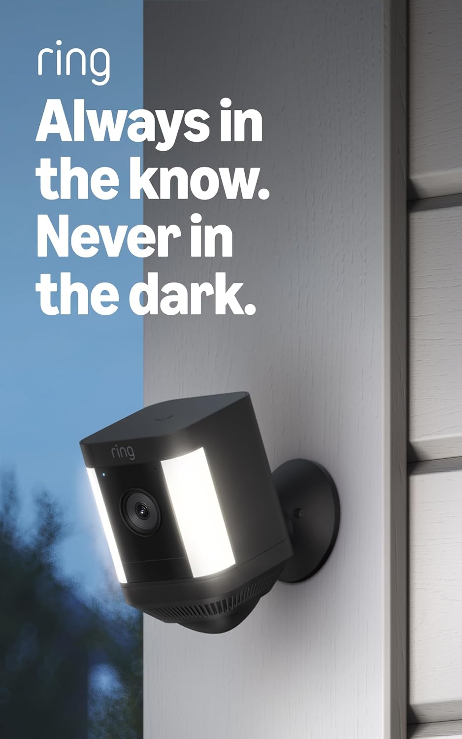 Ring Spotlight Cam Plus, Battery (newest model), Home or business security with HD video, Two-Way Talk, Color Night Vision, and Security Siren, 2-pack, Black