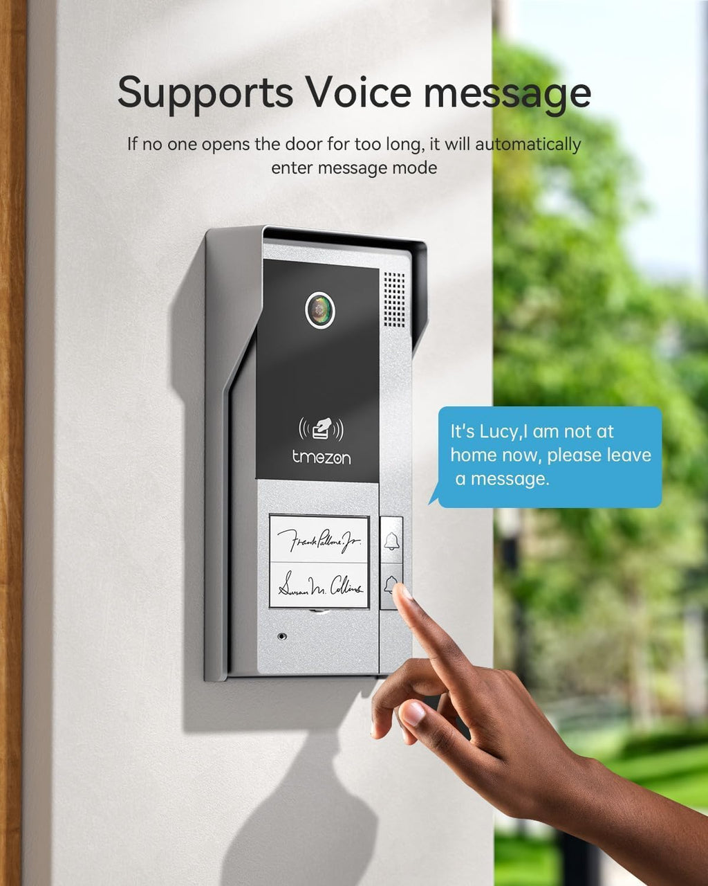 TMEZON Wireless WiFi Video Doorbell Intercom System 2 Unit and Monitor Door Phone IP 4 Wire 7 Inch Entry 1080P Camera Night Vision,TUYA App Remote Unlock Door Release