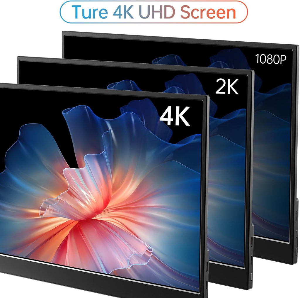 MNN 4K Portable Monitor 15.6' 3840x2160 UHD USB-C HDMI Laptop Monitor, 100% Adobe RGB IPS Computer Gaming Display HDR Travel Monitor w/Speakers & Smart Cover for Laptop Xbox PS5 Switch PC Phone