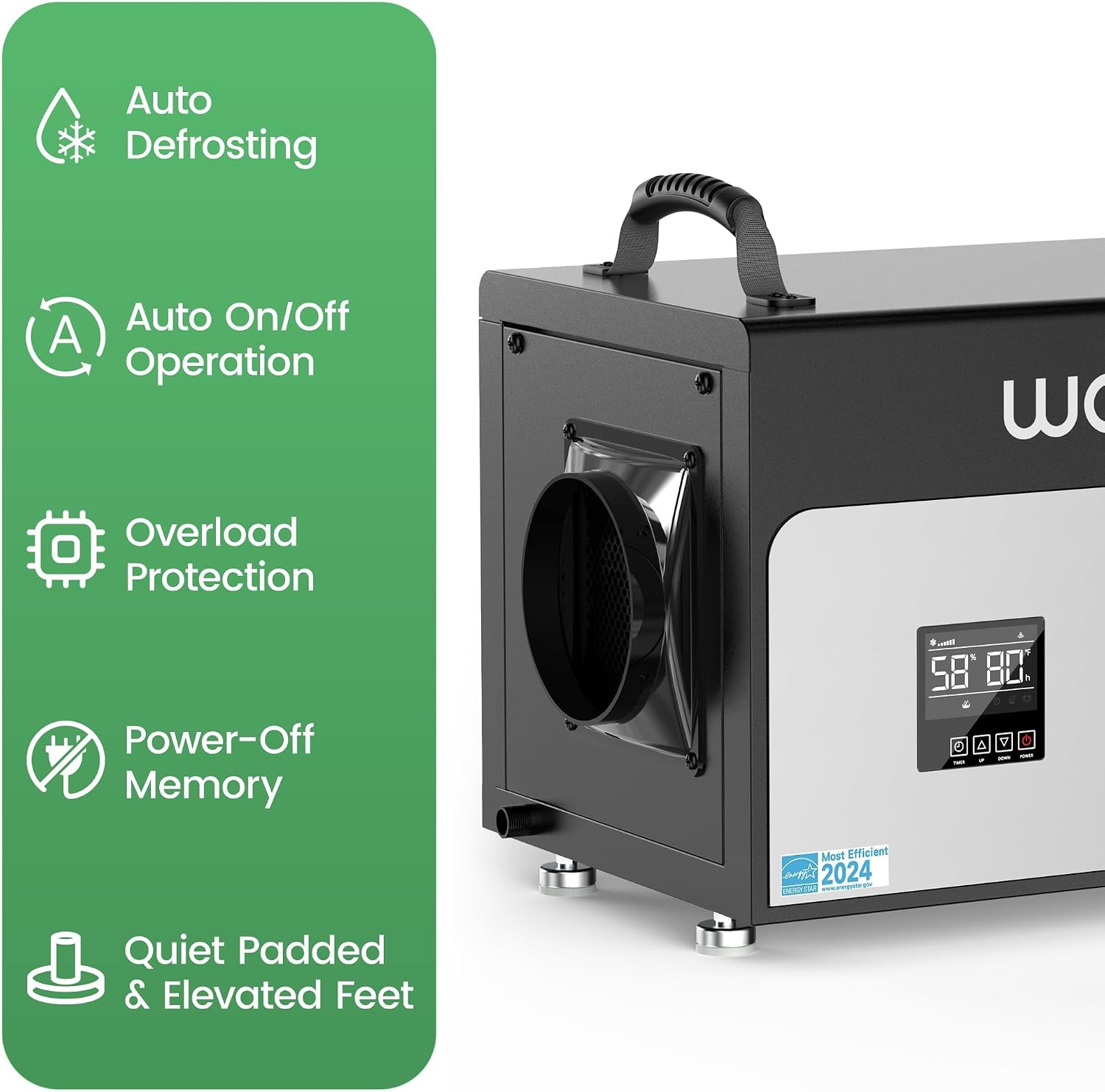 Waykar 130 Pints Energy Star Most Efficient Commercial Dehumidifier with Pump and Drain Hose for Crawl Spaces, Basements, Ducted Industrial Use, and Water Damage Unit - 5-Year Quality Coverage