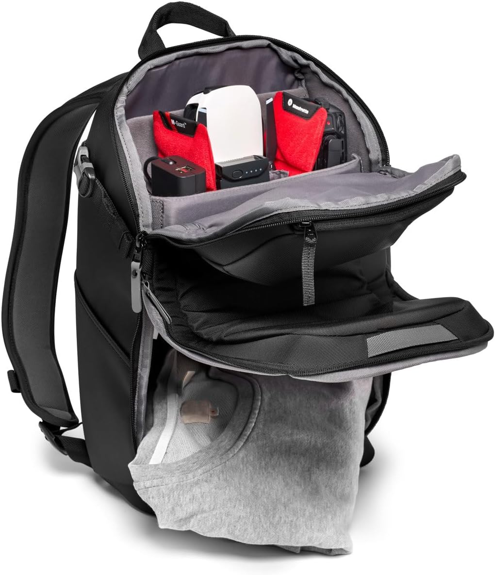 Manfrotto Advanced Compact III Camera Backpack for Camera and Laptop, Camera Backpack for Mirrorless with Lenses, with Interchangeable Padded Dividers and Tripod Attachment