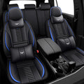 5 Car Seat Covers for Toyota 4Runner 2001-2025,Waterproof Seat Covers Full Set with Storage Pockets,Easy to Install Cover Set with Airbag,Auto Vehicle Cushion with Pillows(Luxury,Blue,Black)