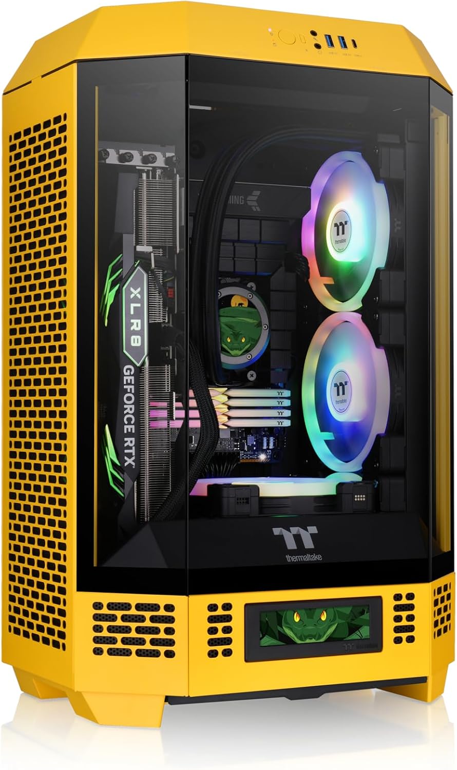 Thermaltake Tower 300 Bumblebee Micro-ATX Case; 2x140mm CT Fan Included; Support Up to 420mm Radiator; Optional Chassis Stand Kit Allows Horizontal Display; CA-1Y4-00S4WN-00; 3 Year Warranty