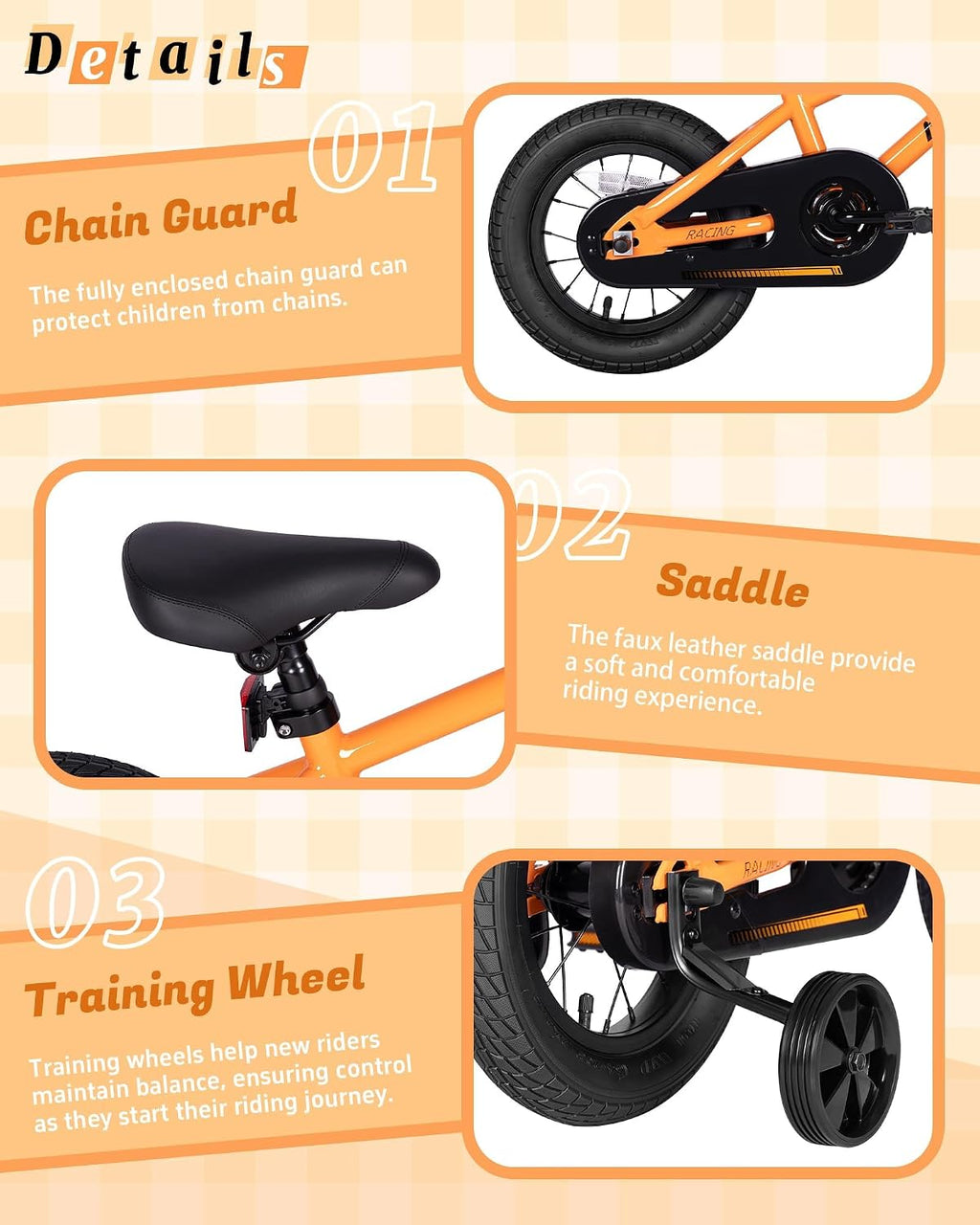 vollsch BMX Style 12 14 16 Inch Kids Bike Training Wheels 20'' Bicycle with Kickstand for 2-14 Years Old Toddlers Boys Girls Coaster Brake Multiple Colors