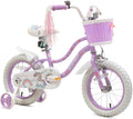 Bixike Princess Style Girls Bike with Basket for 2-13 Years Old Kids and Toddlers, 12 14 16 18 Inch Bicycle for Children with Training Wheels and Streamers, 20 Inch with Kickstand, Multiple Colors