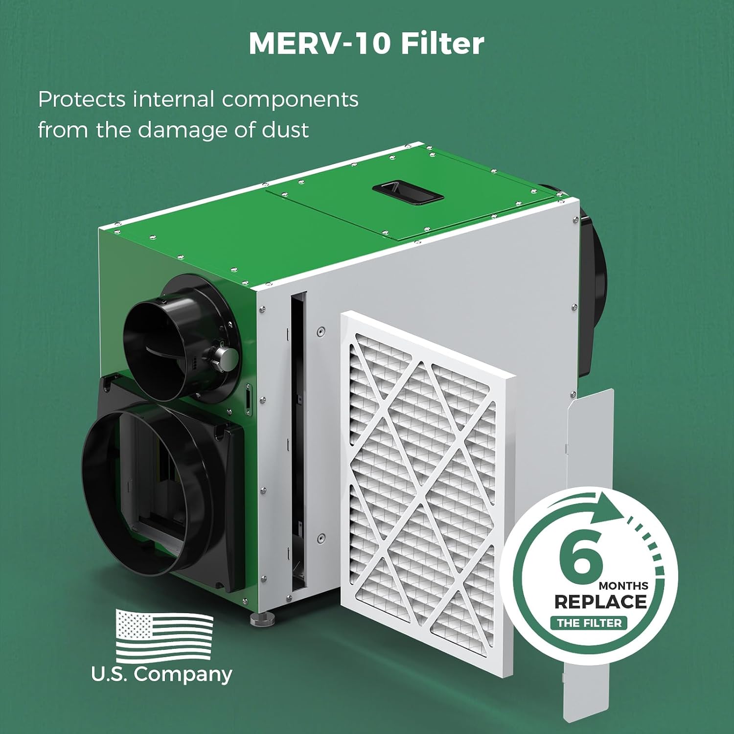 Whole House Dehumidifier, 180 Pint with Fresh Air Function with Controller, Commercial Dehumidifier with Drain Hose Up to 2300 sq. ft. for Grow Tent, Whole House, Commercial, Basement