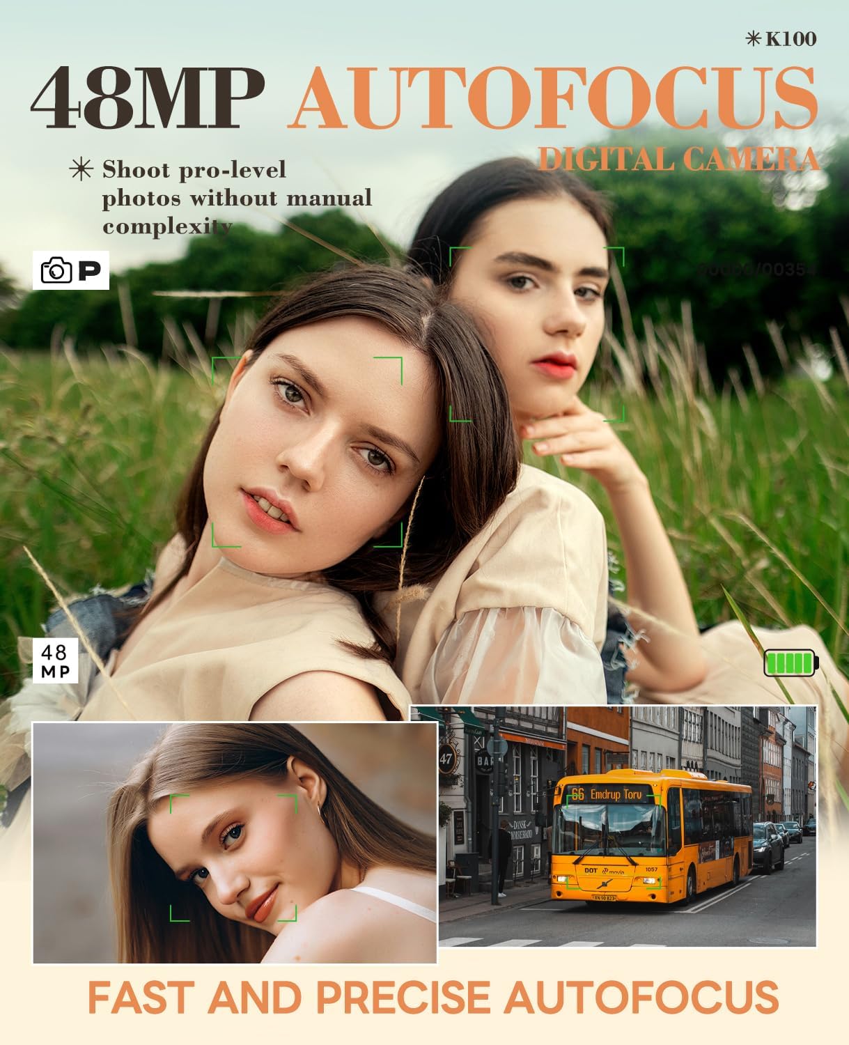 TURE 48MP 4K Digital Camera for Photography & YouTube Vlogging - 18X Zoom UHD Autofocus Video Camera with 3' 180° Flip Screen, 32GB TF Card & 2 Batteries - Compact Travel