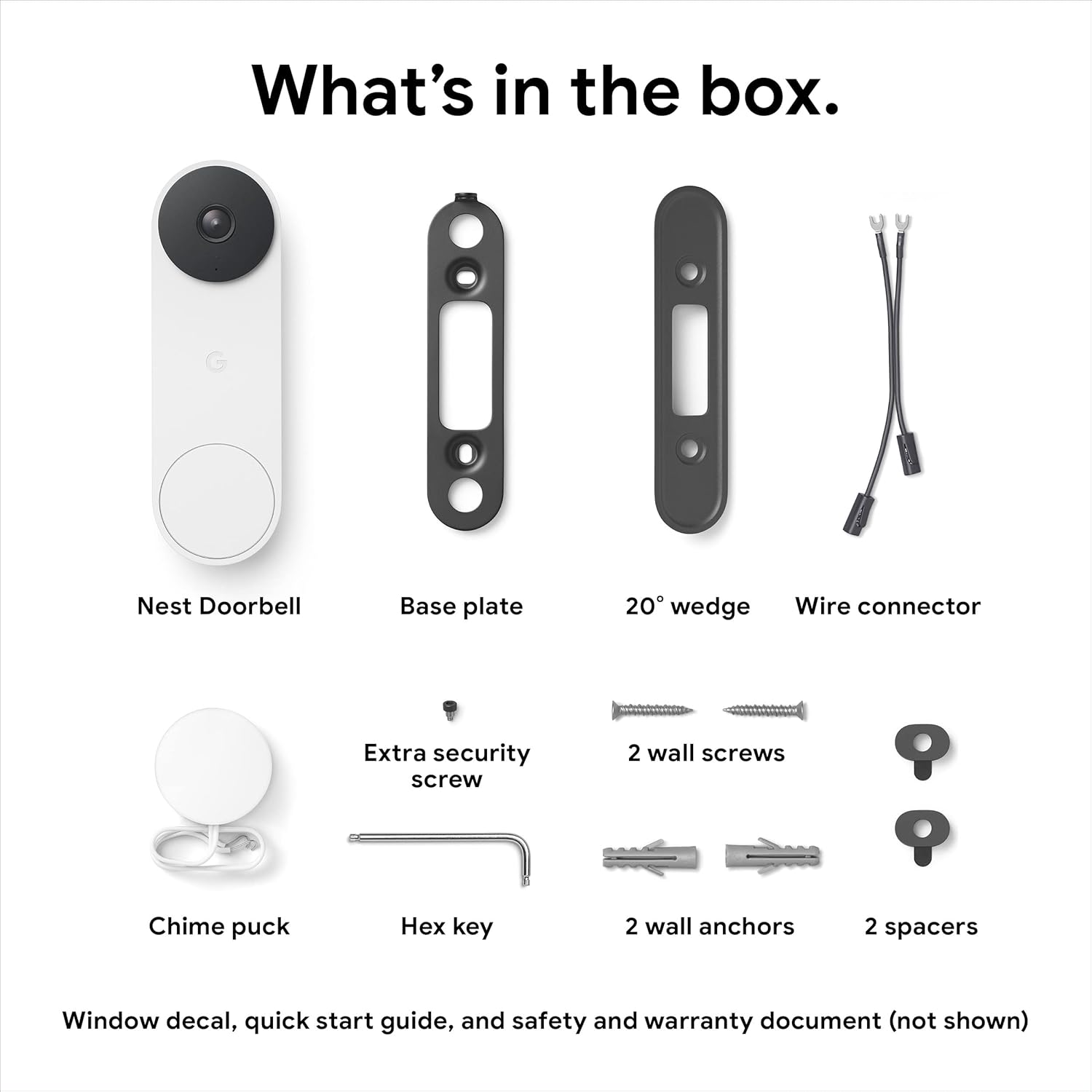 Google Nest Doorbell (Wired, 2nd Gen) - Wired Video Doorbell Camera - Doorbell Security Camera - Snow