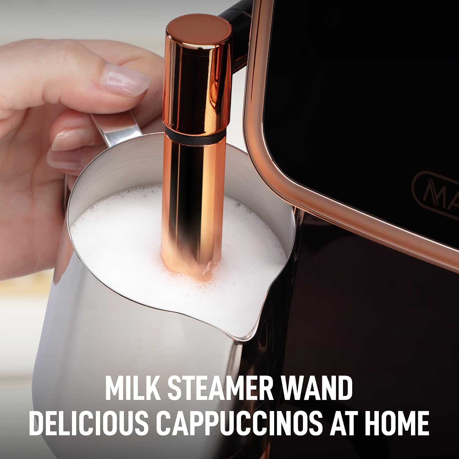 Zulay Kitchen Magia Automatic Espresso Machine – Clasica, Black Copper – Super Automatic Coffee Maker with Built-in Grinder, Steam Wand, Self-Cleaning, Touch Panel, for Bean & Ground Coffee