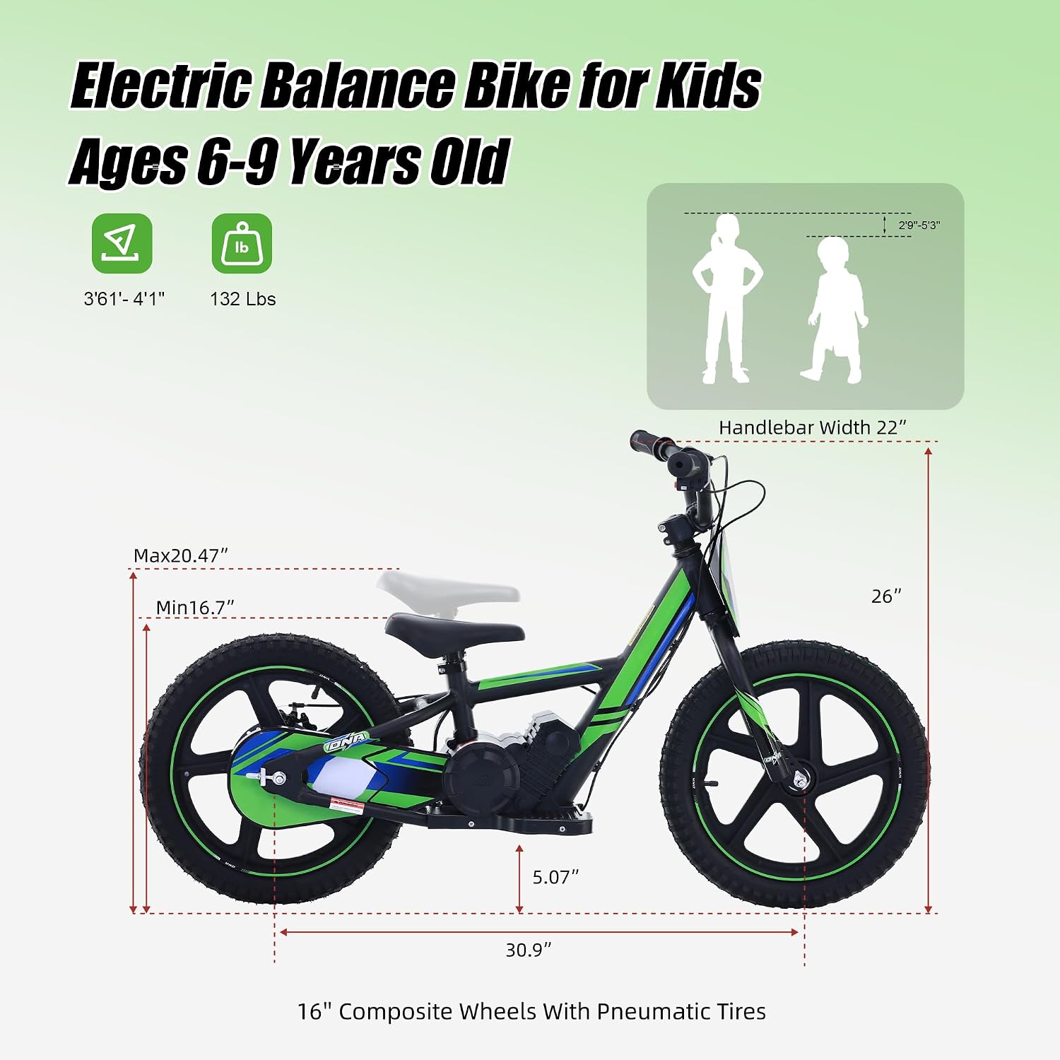 KOZRUNS Electric Dirt Bike for Kids 5-10, 340W Racing Experience Lightweight Motorcycle Up to 12MPH & 3 Speed Settings, 24V Detachable Battery, Safe Disc Brakes, 16 Inch Knobby Tires