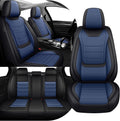 Car Seat Cover Full Set for Buick Envista Seat Covers 2024-2025, Nappa Leather Waterproof Seat Covers For Cars, Airbag Compatible, Universal Automotive Seat Covers (Standard 5 Seats/Black Blue)
