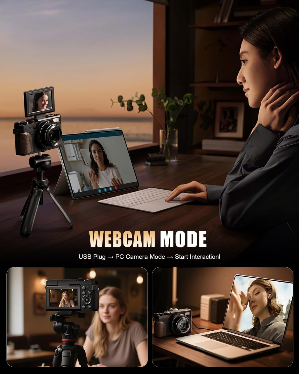 NBD 5K 64MP Digital Camera for Photography with 18X Zoom,2026 Upgraded Autofocus Vlogging Camera,Point and Shoot Digital Cameras with 2 Batteries,64GB TF Card,Flash, Anti-Shake(Black)