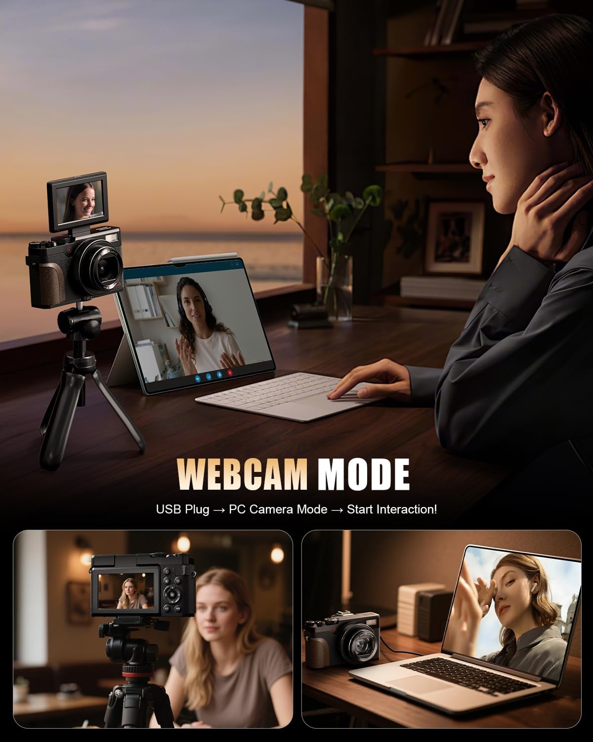 NBD 5K 64MP Digital Camera for Photography with 18X Zoom,2026 Upgraded Autofocus Vlogging Camera,Point and Shoot Digital Cameras with 2 Batteries,64GB TF Card,Flash, Anti-Shake(Black)