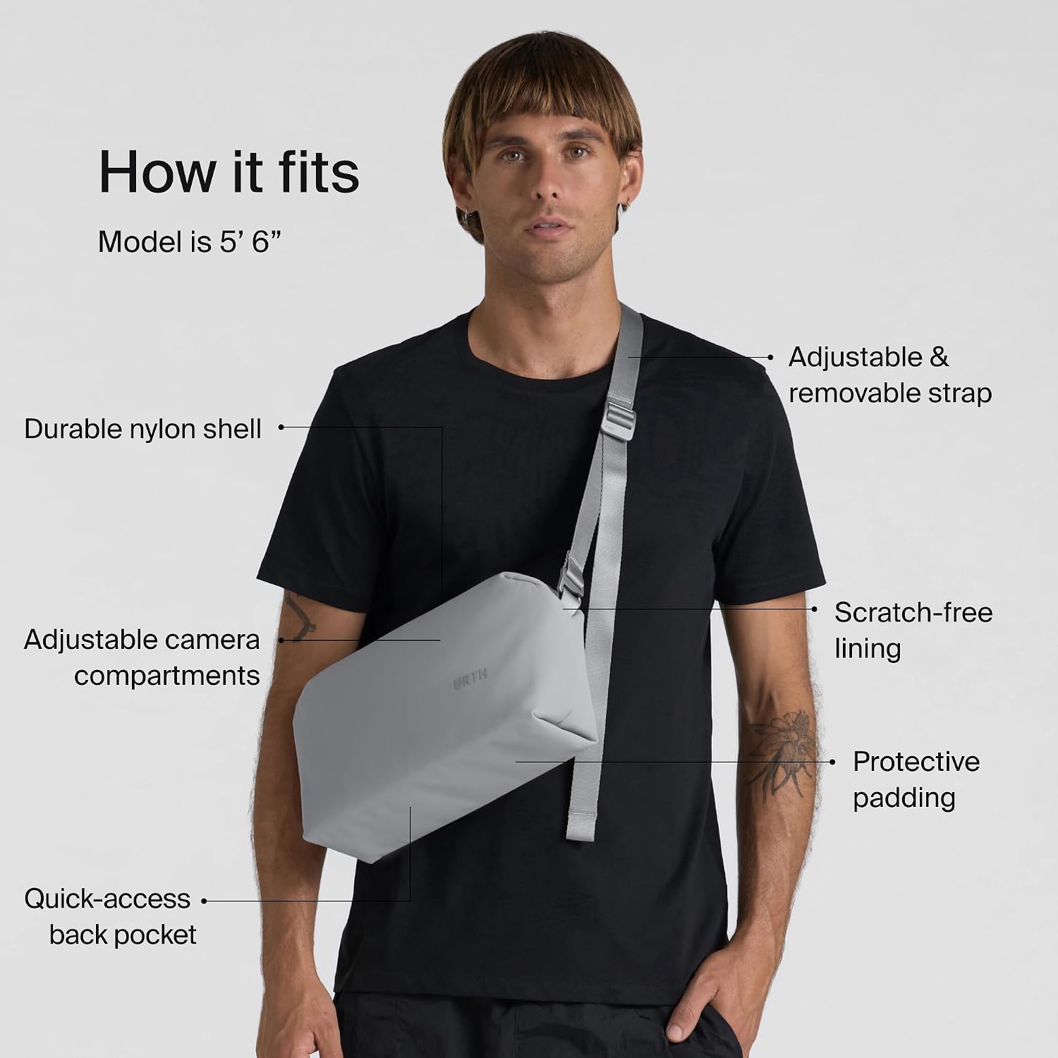 Urth Dolomite 5L Crossbody Camera Sling Bag - Weatherproof + Recycled