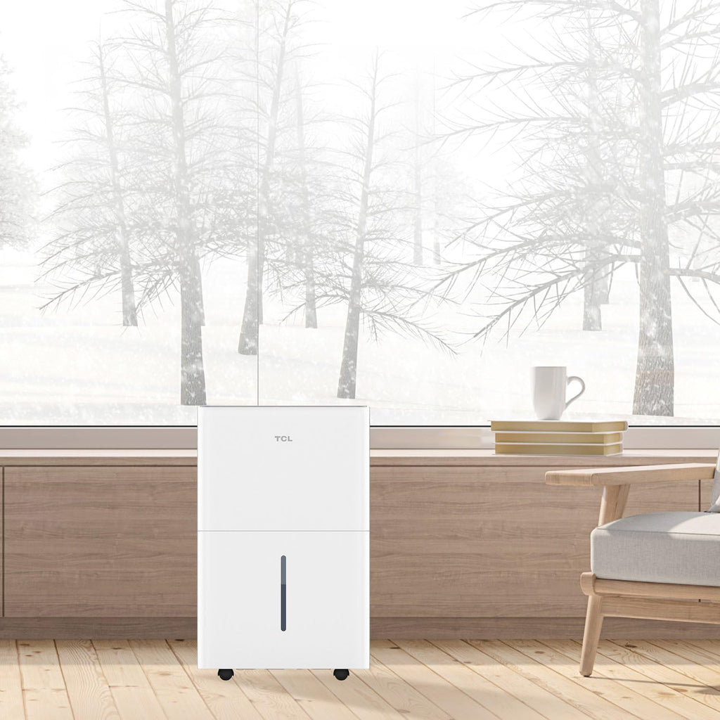 TCL 2000 Sq. Ft. Smart Dehumidifier, Energy Star Most Efficient 2024, Ultra-compact, 25 Pints Per Day, Ideal for Basements, Rooms, and Other Living Spaces, Works with Alexa/Google Assistant – H25D44W