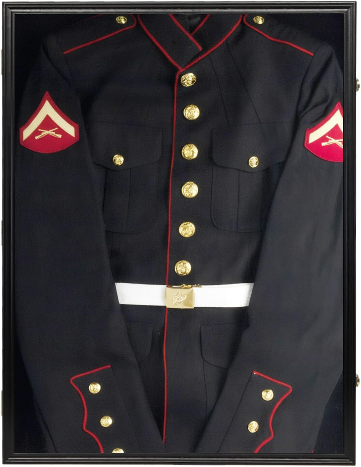 Large Jersey Display Case Frame Deep Shadow Box with Room for XL Baseball Football or Hockey Military Uniform Baseball Bat or Military Saber - Collector's 98% UV Protection Acrylic Door Black Finish