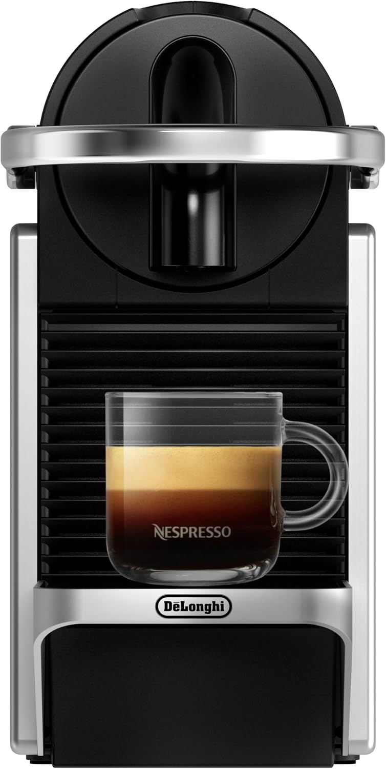 De′Longhi Nespresso Pixie EN127.S, Fully Automatic Coffee Machine, One-Button Coffee Machine with Multi-Function, Welcome Set Included, Compact Design, 19 Bar Pressure, 1260W, Silver