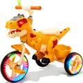 NMM Dinosaur Tricycle for Toddlers, Kids Trike with Music, LED, Tricycles for 3-5 Year Olds, for Rider, Big Wheel, Storage Basket, Horn, Toddler Bike for Boy, Dinosaur Toys for Kids 2-4 4-7