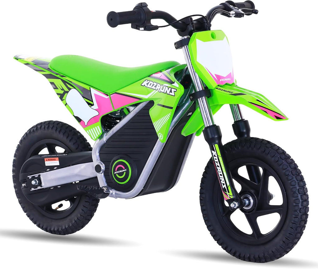 AIII 36V Electric Dirt Bike for Kids 3-8, High Performance 250W Racing Grade Motorcycle, Up to 15.5MPH, 3 Speed Settings, 12-Inch Off-Road Tires, Rear Disc Brakes & Advanced Shock Absorption, Green