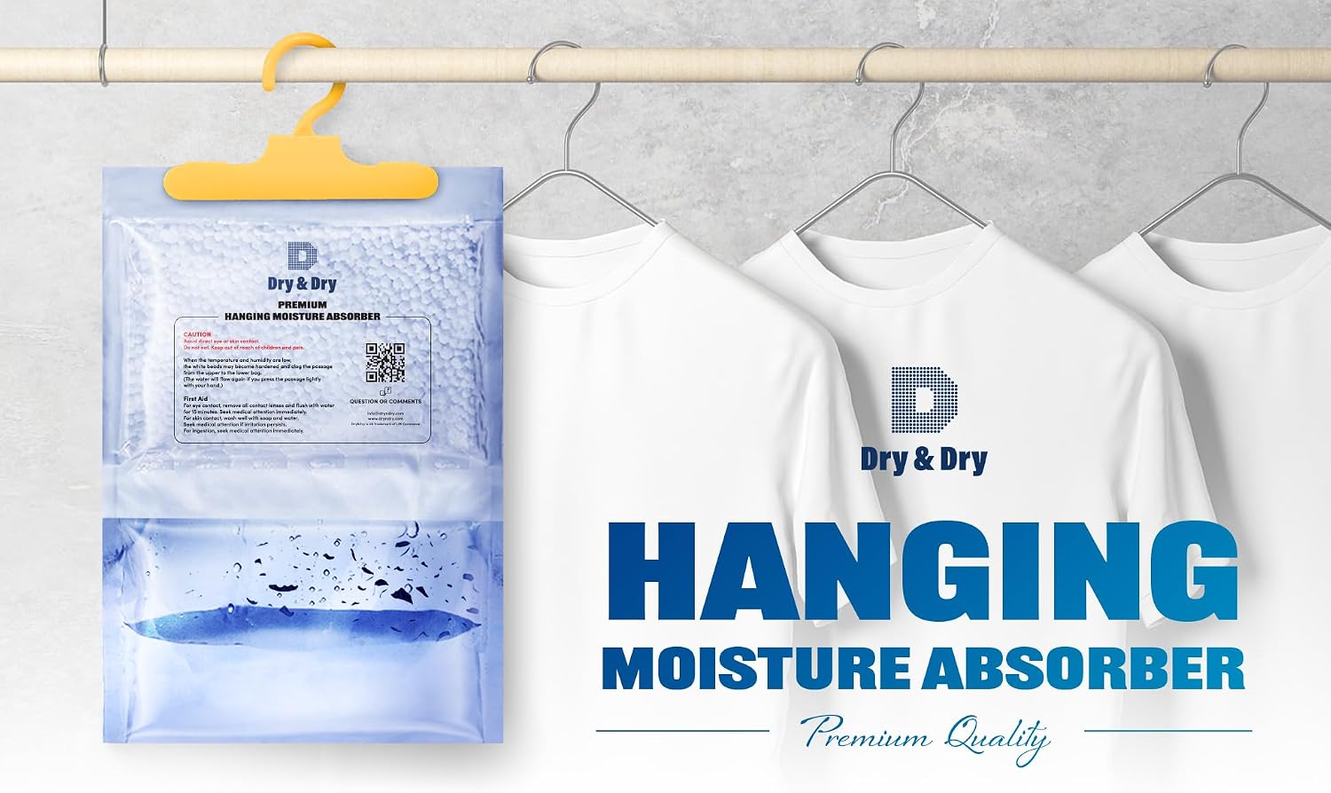 Dry & Dry 70 Pack [7 OZ] Moisture Absorbers - Home & Basement Dehumidifiers