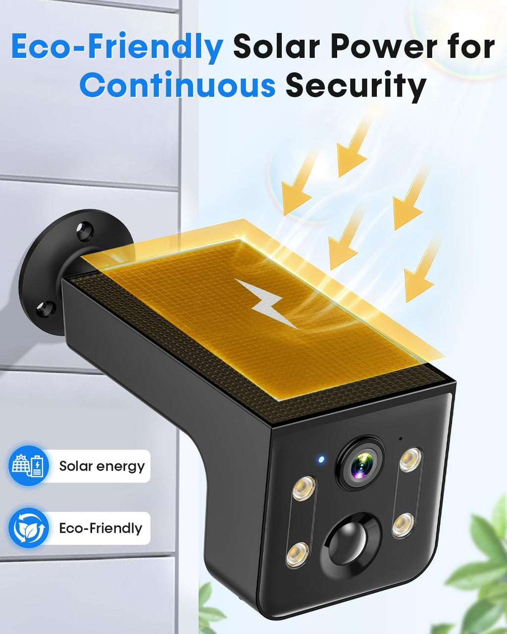 Thybro Solar Outdoor Wireless Camera 4 PCS - 2K HD, AI Motion Detection, Easy Setup, WiFi, Color Night,Outdoor Surveillance for Yard & Driveway, Black