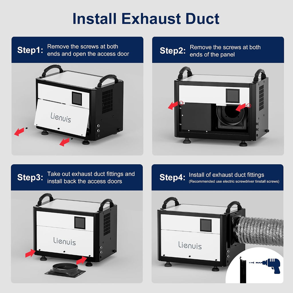 Crawl Space Dehumidifier with Drain Hose, Industry Water Damage Restoration, Auto Defrost, Memory Starting, Remote Control, CSA Listed, 110 Pints Commercial Dehumidifier for Warehouse Whole House