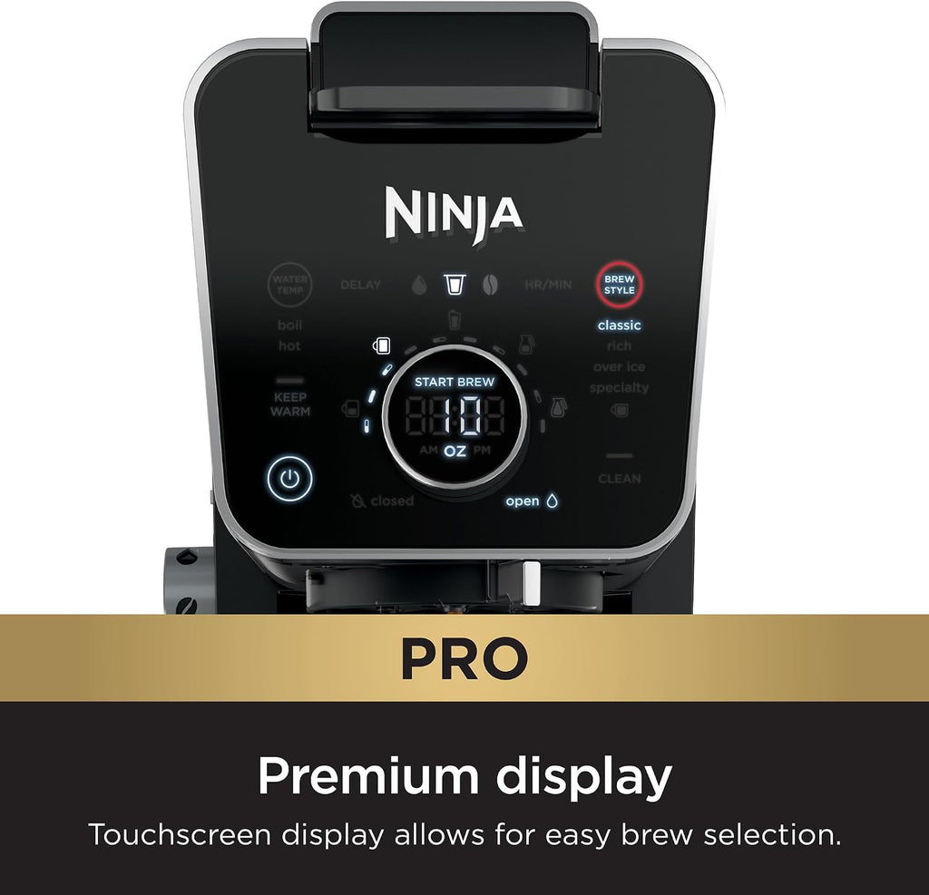 Ninja Specialty Drip Coffee Maker | DualBrew™ Pro Specialty Coffee Machine w/ Frother, Paper Filter | Brew with Pods & Grounds, K Cups Compatible | 4 Brew Styles, 13 Cup to Pot Sizes | Black, CFP301