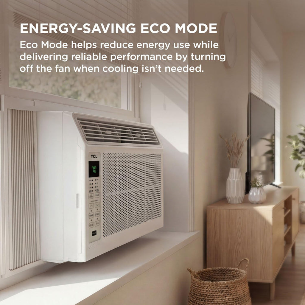 TCL 6,000 BTU Window Air Conditioner, Fan & Dehumidifier, 250 Sq. Ft., Remote Control, Easy-to-Use, Reusable Filter - H6W23W