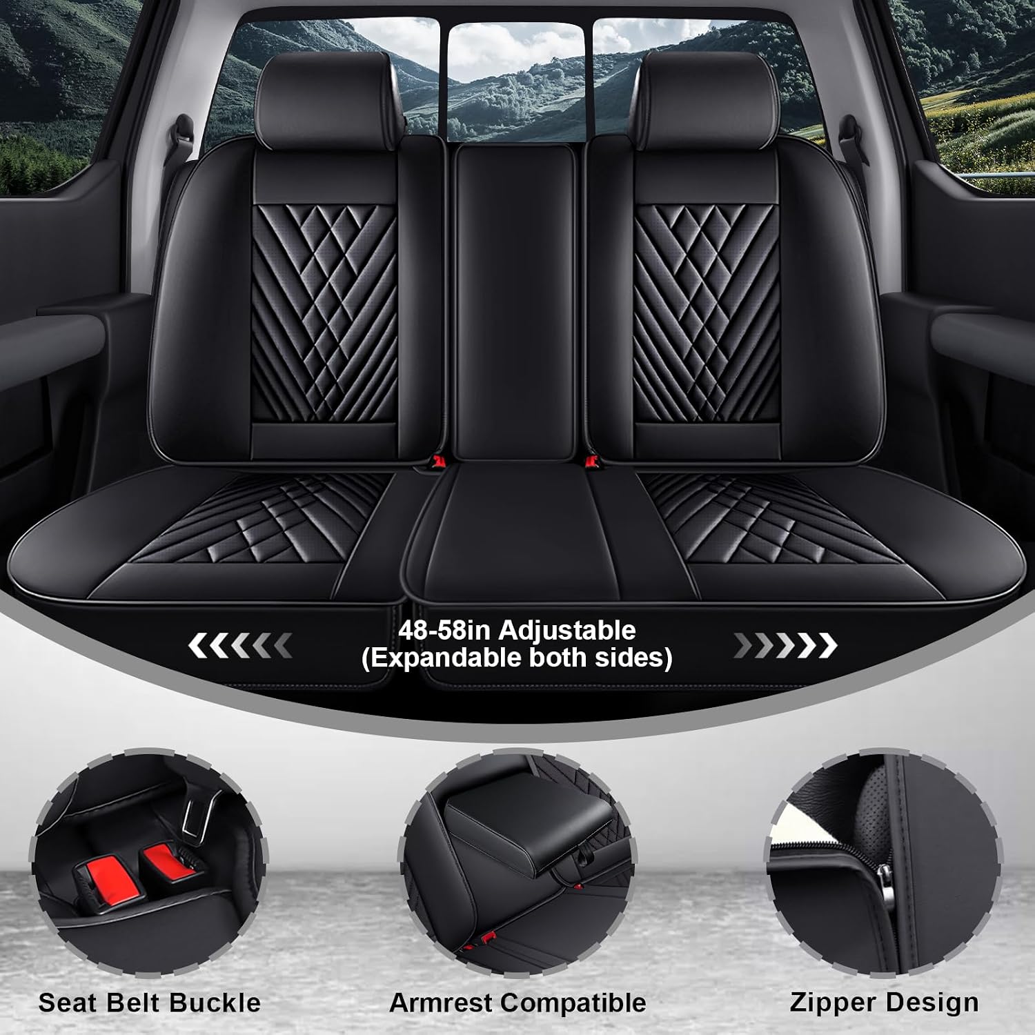 Dodge Ram Truck Seat Covers Custom for 2002-2026 1500 2002-2026 2500/3500 Crew Double Mega Quad Cab Bighorn Laramie Tradesman Classic Full Set Seat Covers Protectors(Luxury 5 Seats/Black Red)