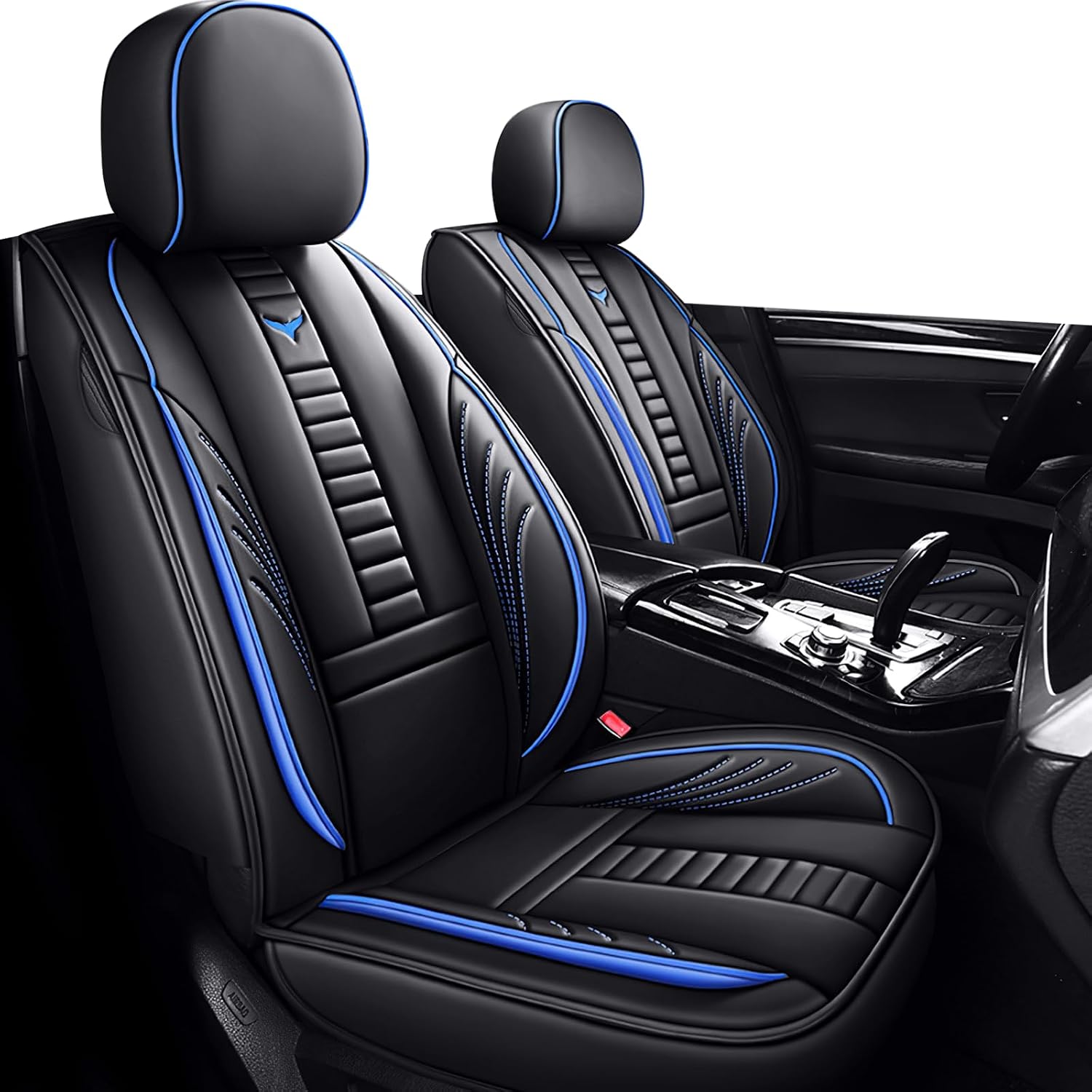 Front Car Seat Covers for Toyota 4Runner 2001-2025, Waterproof Heavy Duty Durable Seat Covers, Car Seat Protector with Storage Pocket, Car Seat Cushion Easy to Install Cover Set(Blue,Black)