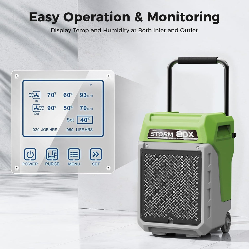 ALORAIR Storm LGR Commercial Dehumidifier with Pump & Drain Hose, Portable Industrial Dehumidifiers with Wheels for Water Damage Restore, Basement, Garage, 5 Years Warranty