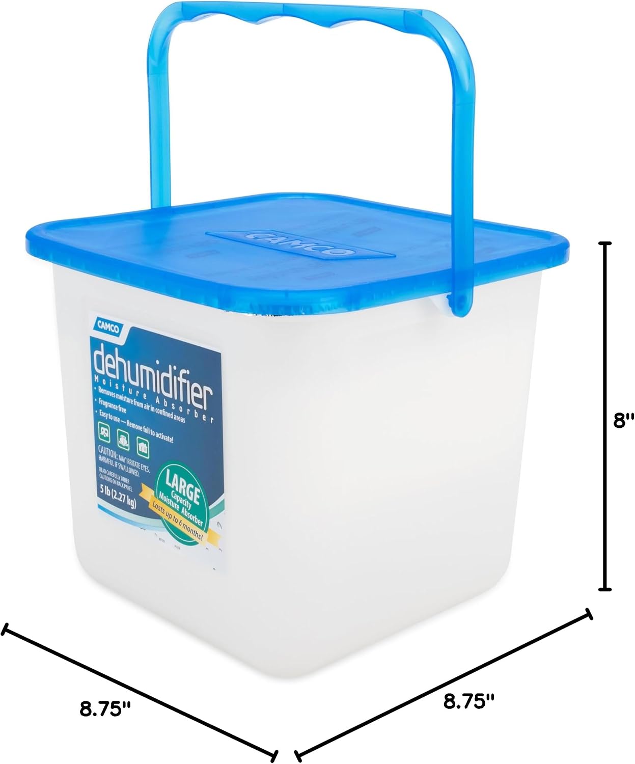 Camco Moisture Absorber Bucket - Features Fast-Acting Moisture-Absorbing Agent - No-Fragrance Beads – Use with RV Storage,Camper Organization & More (44282),(Pack of 4)