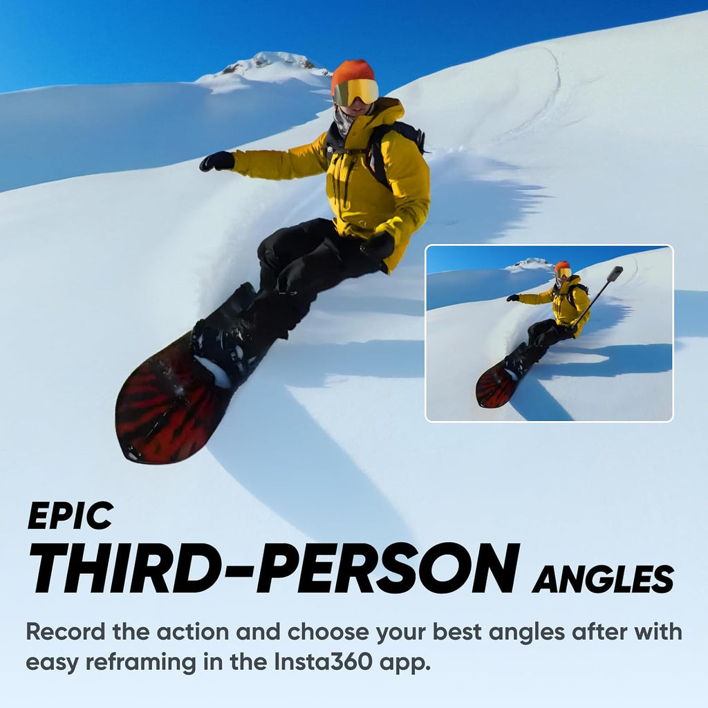 Insta360 X3 Snow Kit (New Version) - 360 Action Camera with 5.7K 360 Active HDR Video, 4K Single-Lens Camera, Waterproof, FlowState Stabilization, 2.29' Touchscreen, AI Editing, Wintersports