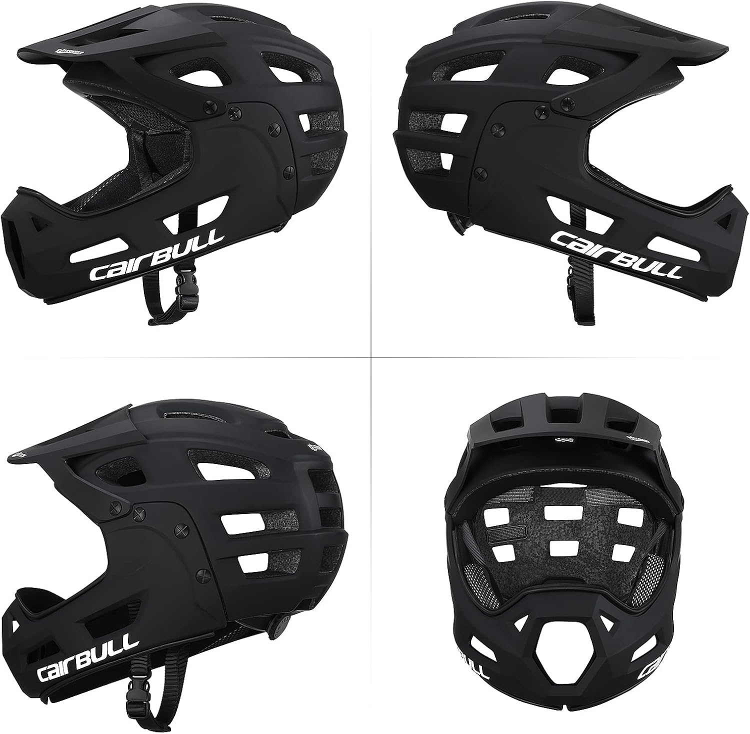 Lixada Cycling Helmet for Adults Full Face Bike Helmet Adult Cycling Helmet with Detachable Chin Guard and Visor for Mountain Biking 54-61 cm