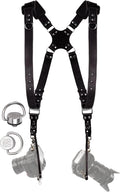 C Coiro Camera Harness for 2 Cameras Dual Shoulder Leather Camera Strap for DSLR/SLR, Camera Straps for Photographers