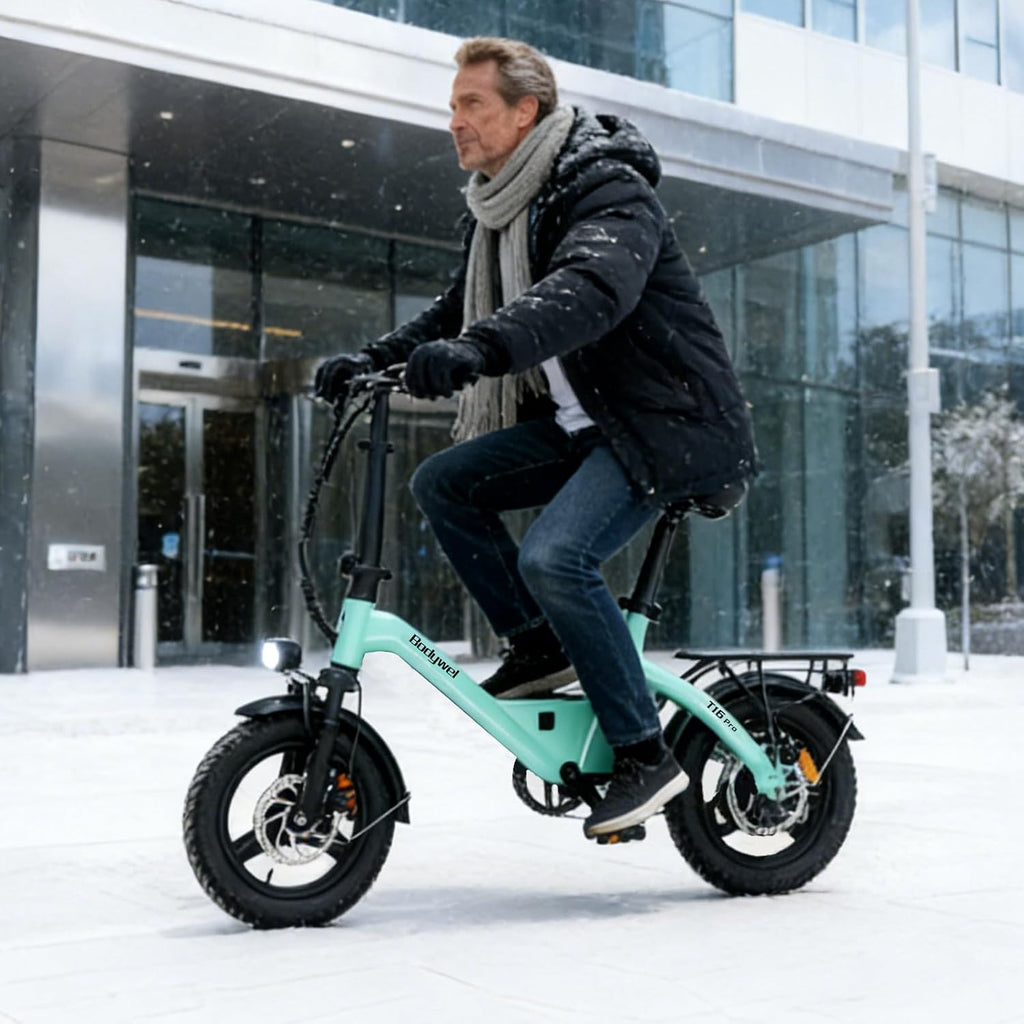 Bodywel Electric Bike for Adults 750W Peak Motor, 20 mph Folding Ebike, 14' Adult Electric Bicycles with Smart 15° Uphill, 36V Battery, E Bikes for Adults and Teens