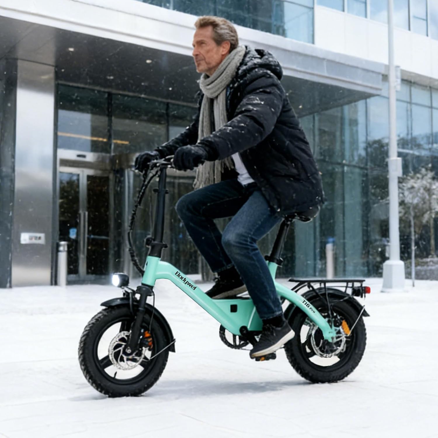 Bodywel Electric Bike for Adults 750W Peak Motor, 20 mph Folding Ebike, 14' Adult Electric Bicycles with Smart 15° Uphill, 36V Battery, E Bikes for Adults and Teens